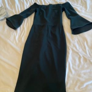 H&M off shoulder bodycon green dress  Stretch fabric
